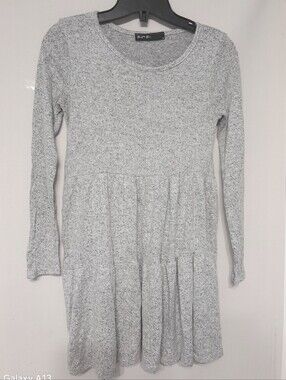 Brit & Bri Light Gray Long Sleeve Knit Dress
